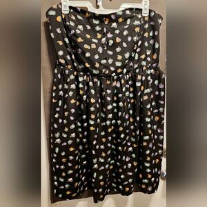 Torrid Plus Size Dress 4x Tube Top No Sleeve Black Multi Colored Leopard Cheetah